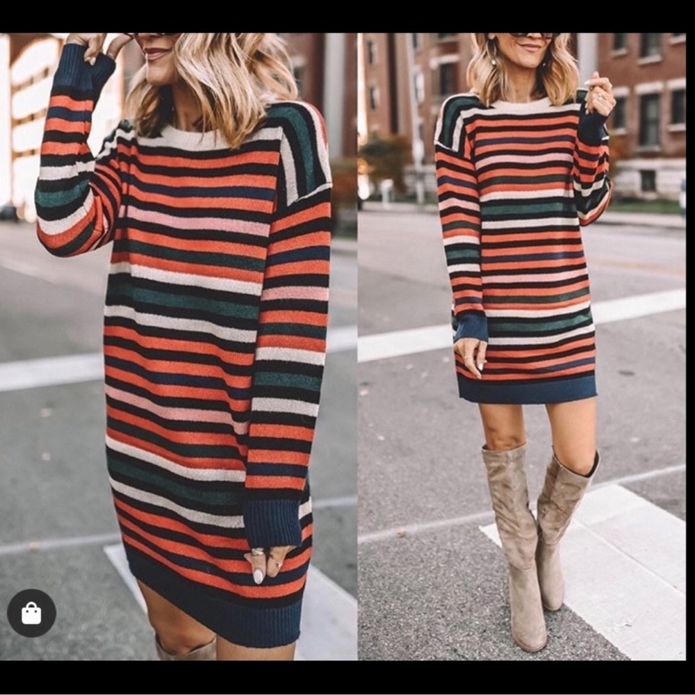 VICI Striped Sweater Dress
